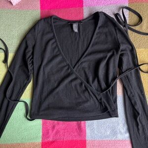 Black Wrap Top